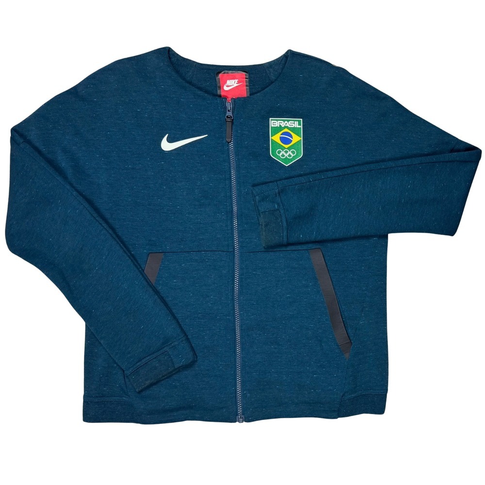 Nike Jacket Women's Brazil Sportswear Long Sleeve Full Zip Small Teal Football